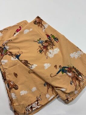 The company Store Kids Flat Sheet Western Cowboy Print